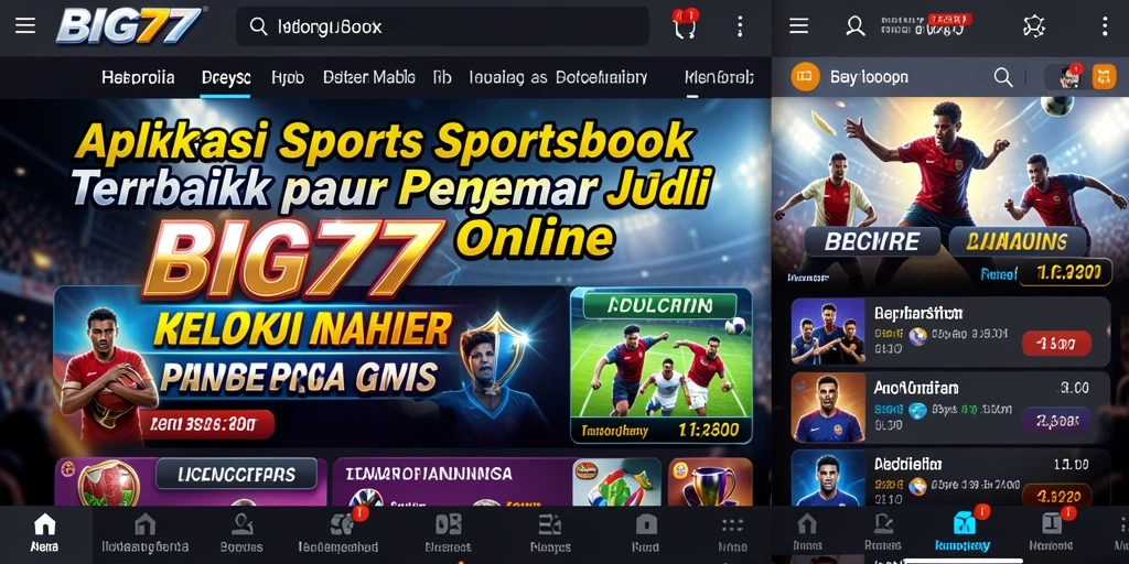 Tampilan menarik dari gameplay Sportsbook BIG77 yang interaktif.