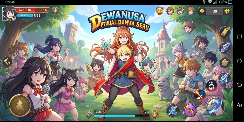 Screenshot gameplay DEWANUSA menampilkan karakter anime dalam aksi.