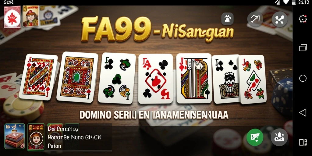 Screenshot dari gameplay seru FA99 yang menampilkan persaingan domino.