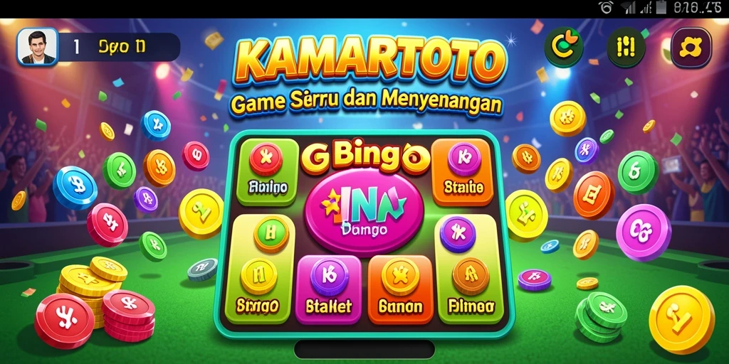 Tampilan gameplay seru KAMARTOTO dengan fitur Bingo yang menarik.